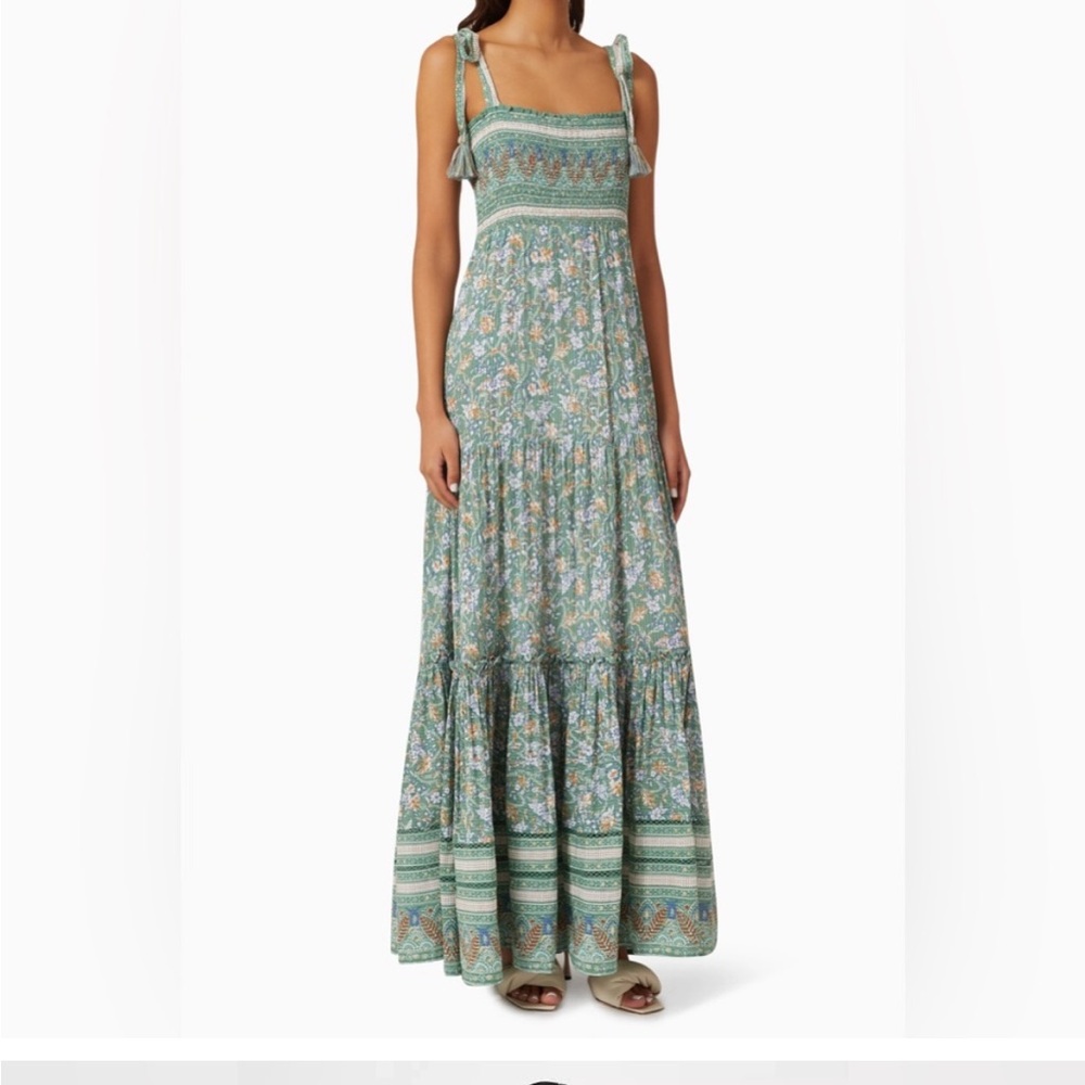 Floral Green Halter Maxi Dress